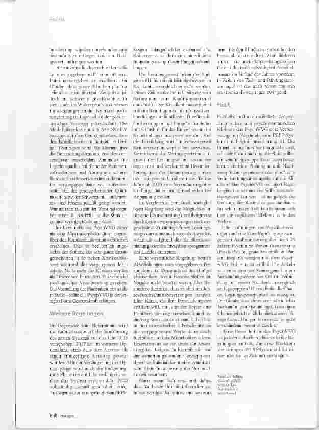 Vorschauseite 3: PsychVVG Paradigmenwechsel in der Krankenhausfinanzierung?