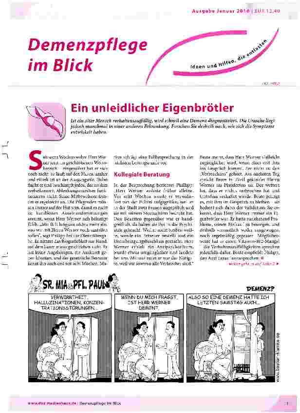 Vorschauseite 1: Ein unleidlicher Eigenbrötler