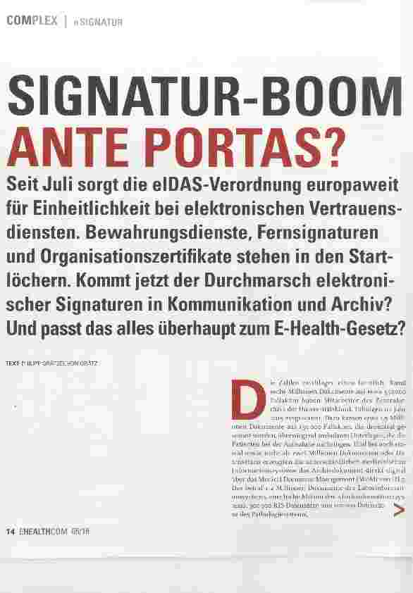 Vorschauseite 1: SIGNATUR-BOOM ANTE PORTAS?