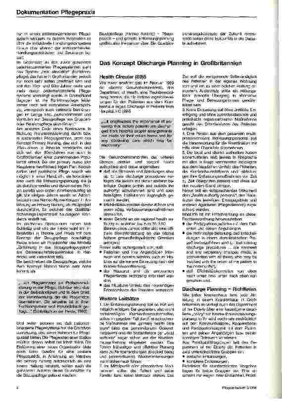 Vorschauseite 5: Discharge Planning in Großbritannien - Pflegeüberleitung in Deutschland