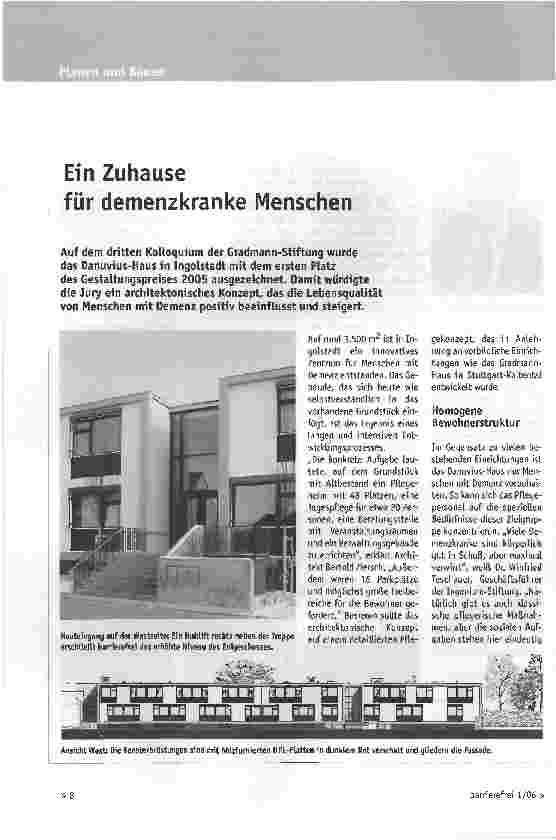 Vorschauseite 1: Ein Zuhause für demenzkranke Menschen