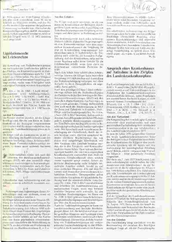 Vorschauseite 1: Anspruch eines Krankenhauses auf Aufnahme in den Zielplan des Landeskrankenhausplans