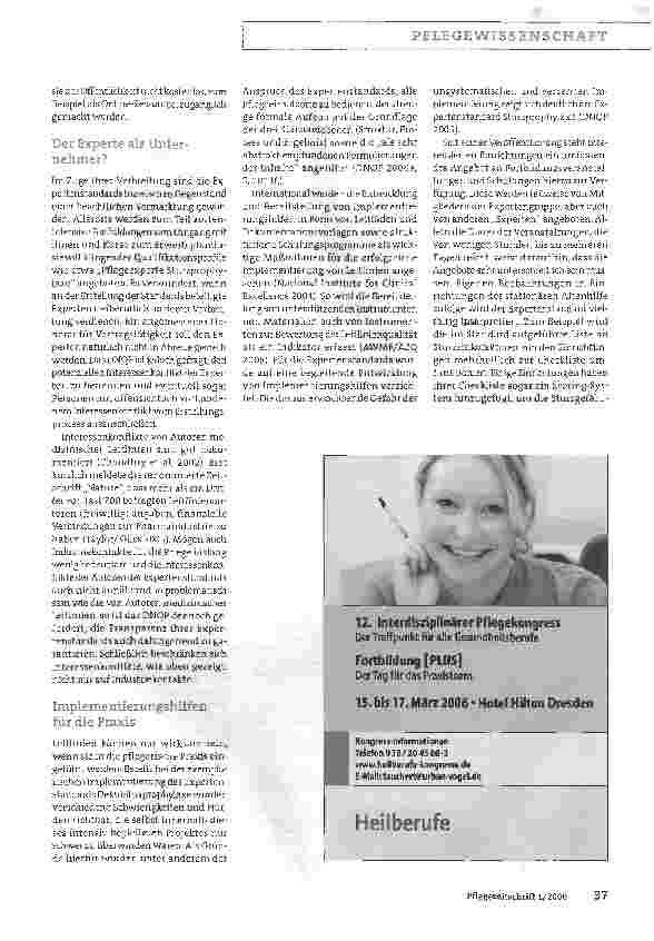 Vorschauseite 4: > Kritische Stellungnahme zu den Expertenstandards in der Pflege:Chancen für die Qualitätsentwicklung nutzen