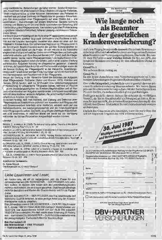 Vorschauseite 3: Gedanken zu einer Krankenpflegeausbildung auf Universitätsniveau