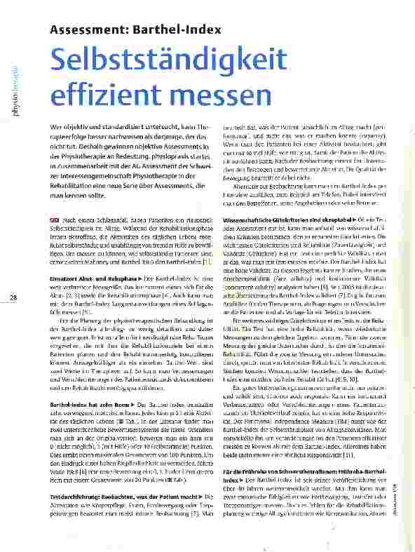 Vorschauseite 1: Assessment: Barthel-Index Selbstständigkeit effizient messen