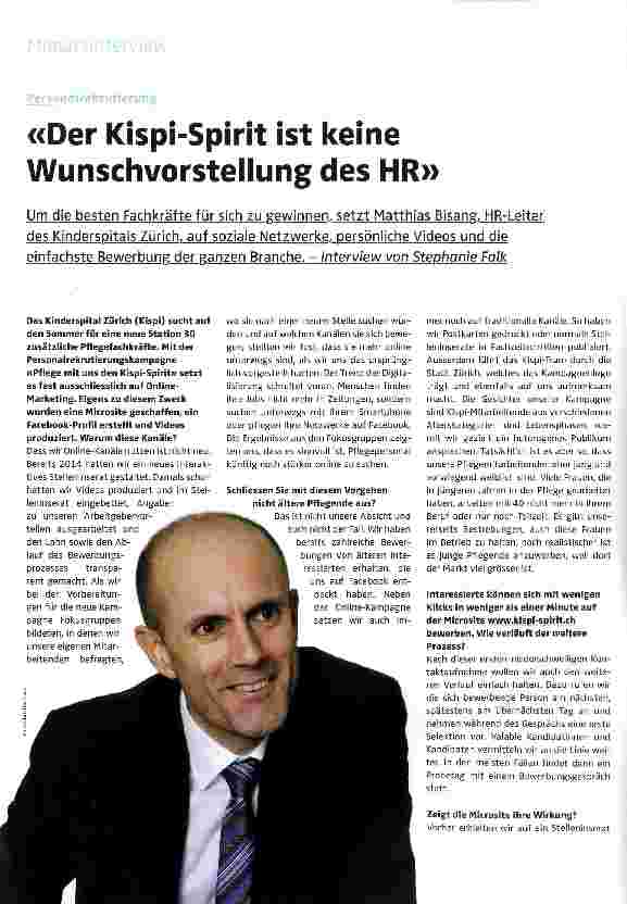 Vorschauseite 1: Der Kispi-Spirit ist keine Wunschvorstellung des HR