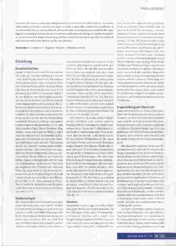 Vorschauseite 2: Aktuelle Strategien des Hygienemanagements von invasiven A-Streptokokkeninfektionen im Krankenhaus