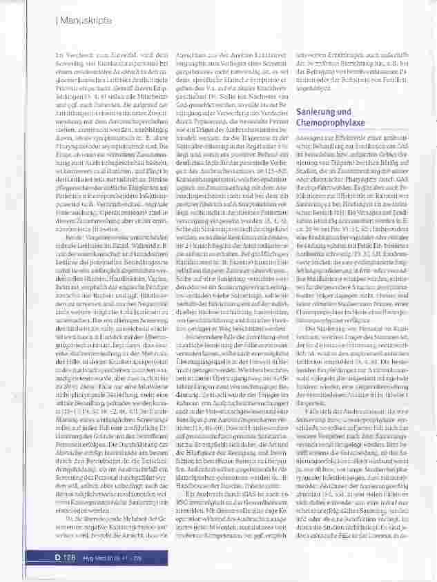 Vorschauseite 5: Aktuelle Strategien des Hygienemanagements von invasiven A-Streptokokkeninfektionen im Krankenhaus