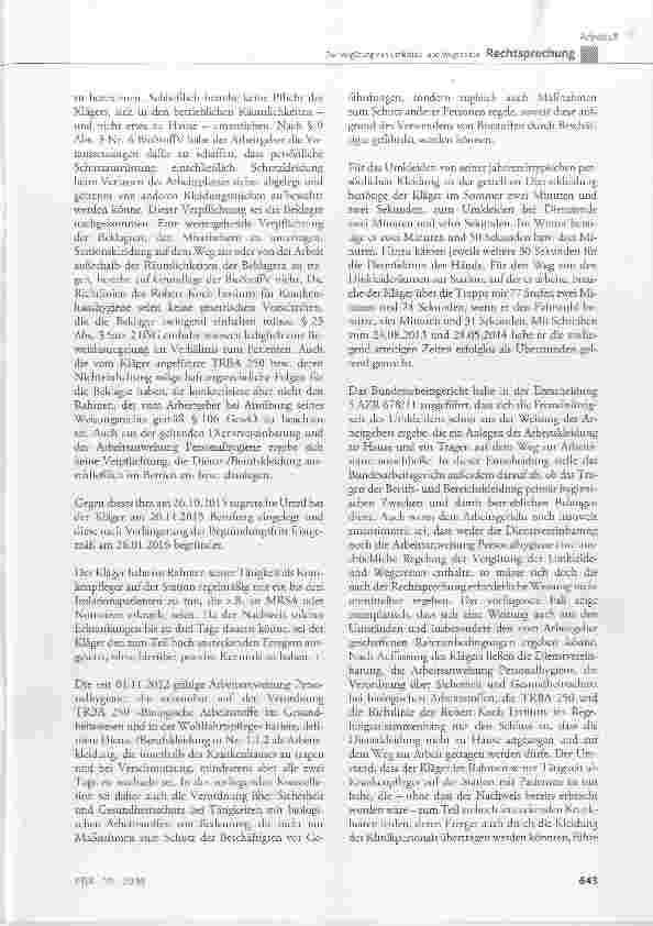 Vorschauseite 3: Zur Vergütung von Umkleideund Wegezeiten