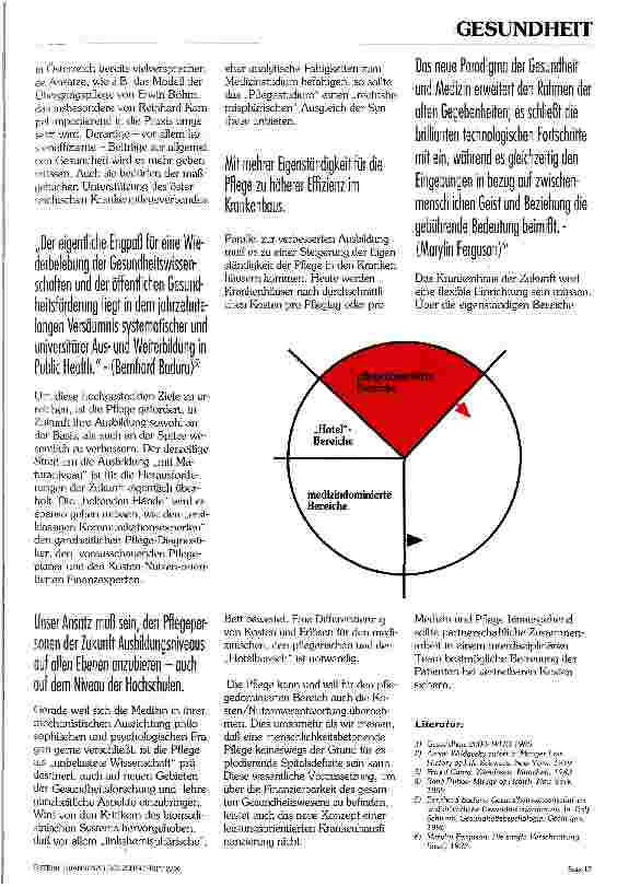 Vorschauseite 3: Sein oder Nicht-Sein. Zukunftsfragen im Gesundheitswesen Versuch einer kritischen Systemanalyse aus der Sicht der Pflege, begleitet von Visionen für die Zukunft eines Berufsstandes