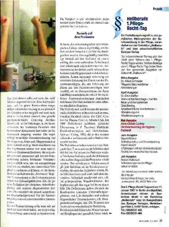 Vorschauseite 2: Verantwortung der Hygienefachkraft Spezielle Ausbildung