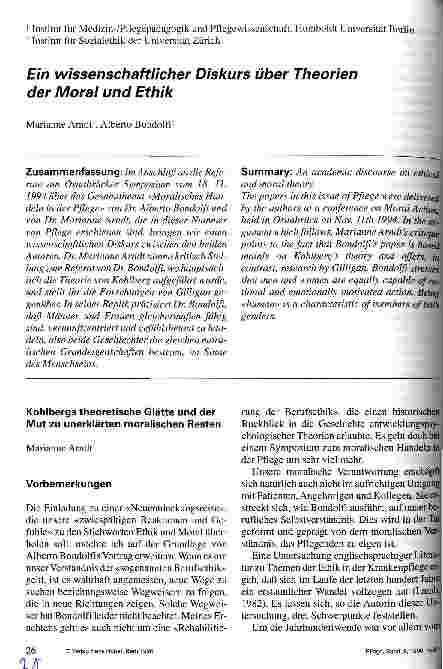 Vorschauseite 1: Ein wissenschaftlicher Diskurs über Theorien der Moral und Ethik