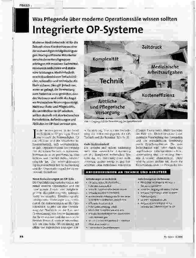 Vorschauseite 1: Integrierte OP-SystemeWas Pflegende über moderne Operationssäle wissen sollten