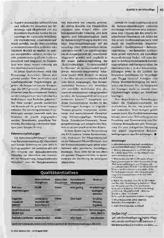 Vorschauseite 2: Qualitätsentwicklung mit Niveau?Neue Instrumente in der stationären Altenpflege