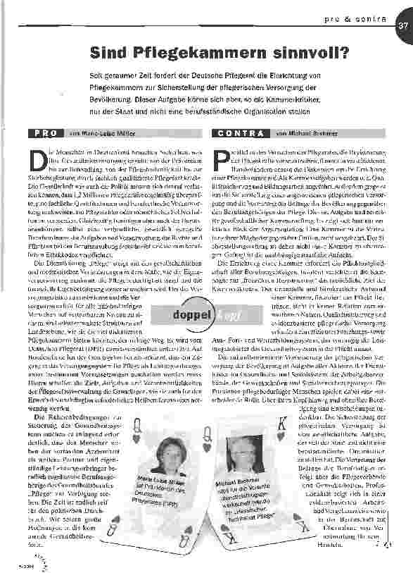 Vorschauseite 1: Sind Pflegekammern sinnvoll?