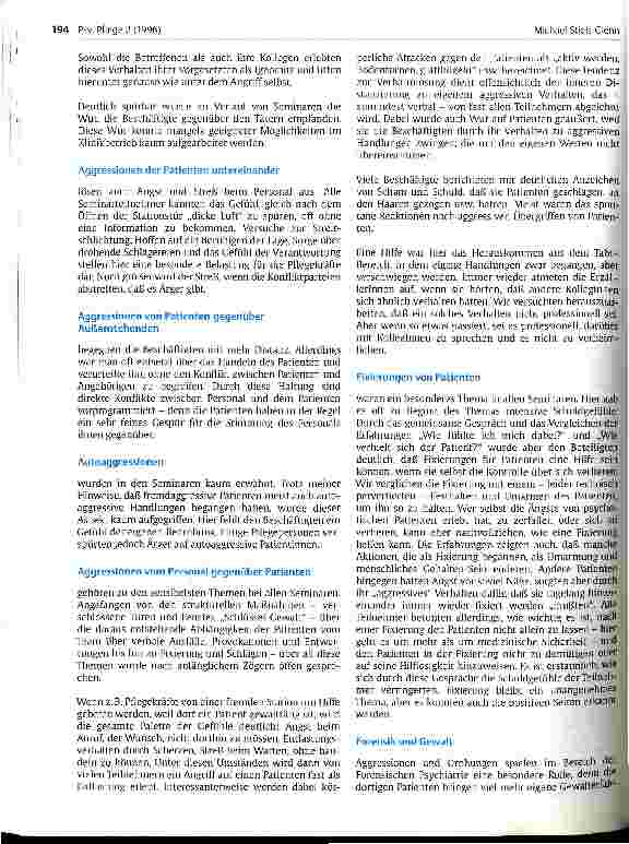 Vorschauseite 3: Über den Umgang mit Gewalt Beobachtungen bei Fortbildungen für Pflegepersonal in der Psychiatrie