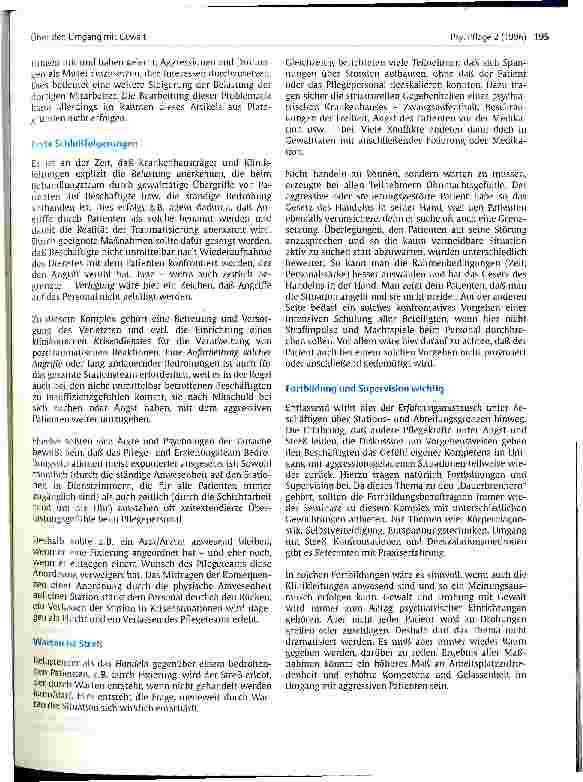 Vorschauseite 4: Über den Umgang mit Gewalt Beobachtungen bei Fortbildungen für Pflegepersonal in der Psychiatrie