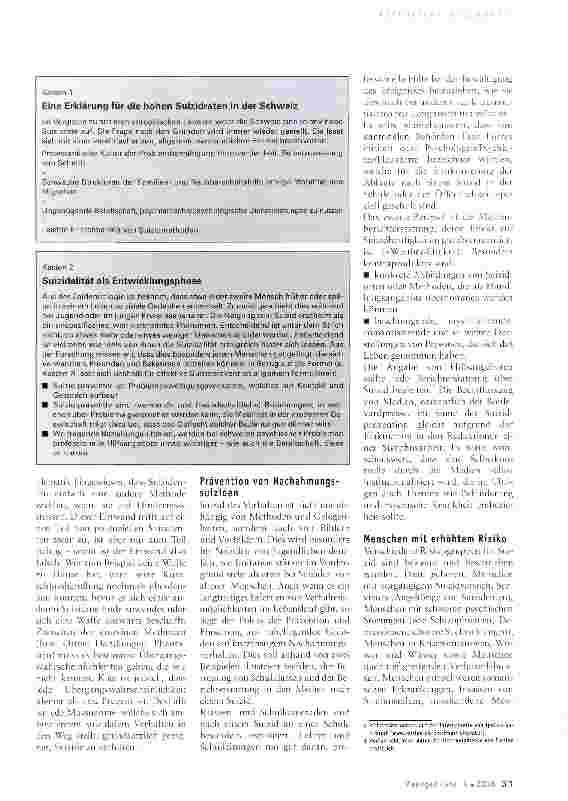 Vorschauseite 2: Möglichkeiten der Suizidprävention