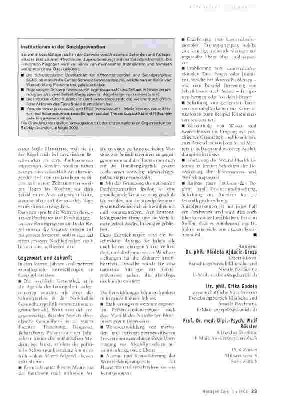 Vorschauseite 4: Möglichkeiten der Suizidprävention