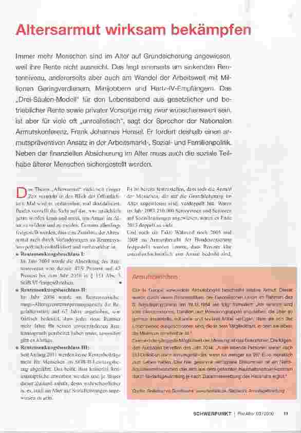 Vorschauseite 1: Altersarmut wirksam bekämpfen