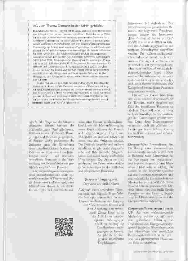 Vorschauseite 3: Auf dem Weg zur demenzsensiblen Uniklinik