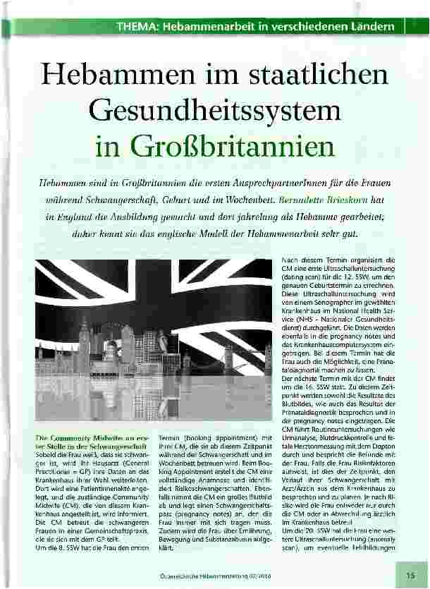 Vorschauseite 1: Hebammen im staatlichen Gesundheitssystem in Großbritannien