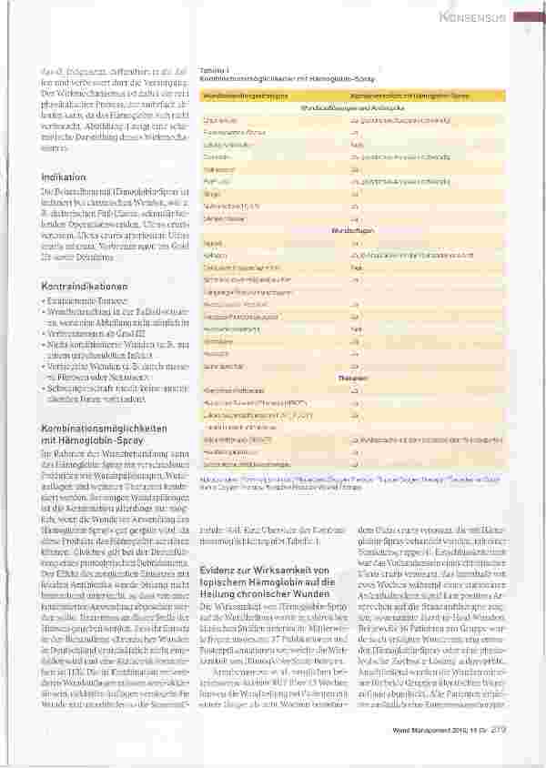 Vorschauseite 4: Expertenkonsens zu praxisrelevanten Aspekten der Wundtherapie mit einem Hämoglobin-Spray