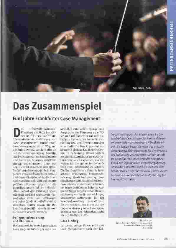 Vorschauseite 1: Das Zusammenspiel Fünf Jahre Frankfurter Case Management