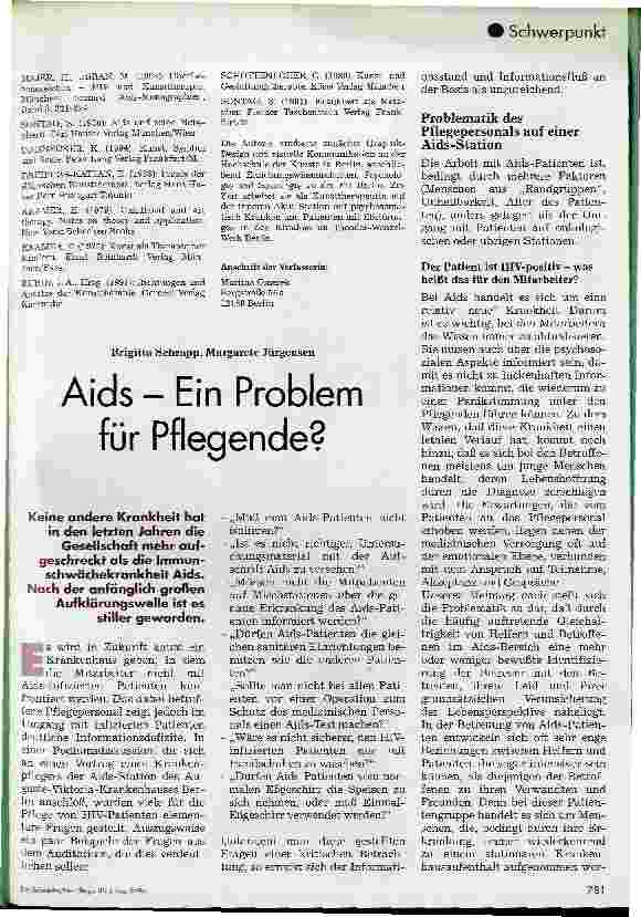 Vorschauseite 1: Aids - Ein Problem für Pflegende?