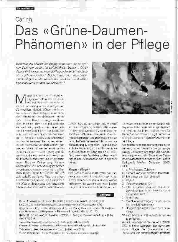 Vorschauseite 1: Das Grüne-Daumen-Phänomen in der Pflege