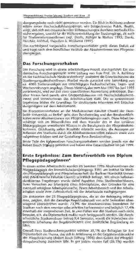 Vorschauseite 3: Pflegeausbildung, Praxiserfahrunq. Studium und dann. .. ?!