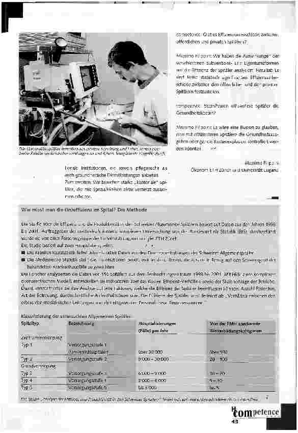Vorschauseite 2: Wie effizient sind schweizer Spitäler?