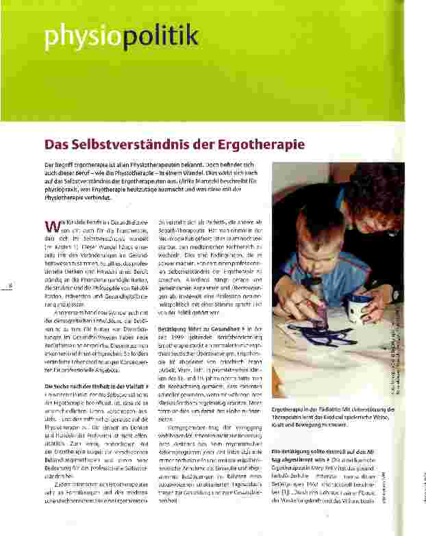 Vorschauseite 1: Das Selbstverständnis der Ergotherapie