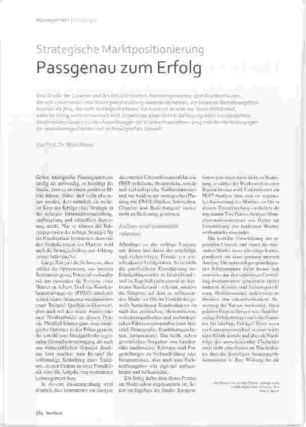 Vorschauseite 1: Strategische Marktpositionierung Passgenau zum Erfolg