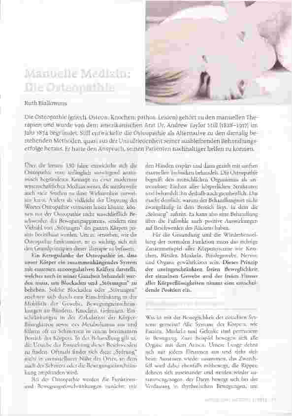 Vorschauseite 1: Manuelle Medizin: Die Osteopathie