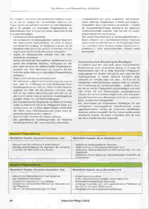 Vorschauseite 5: Reformbestrebungen in der Pflegeausbildung