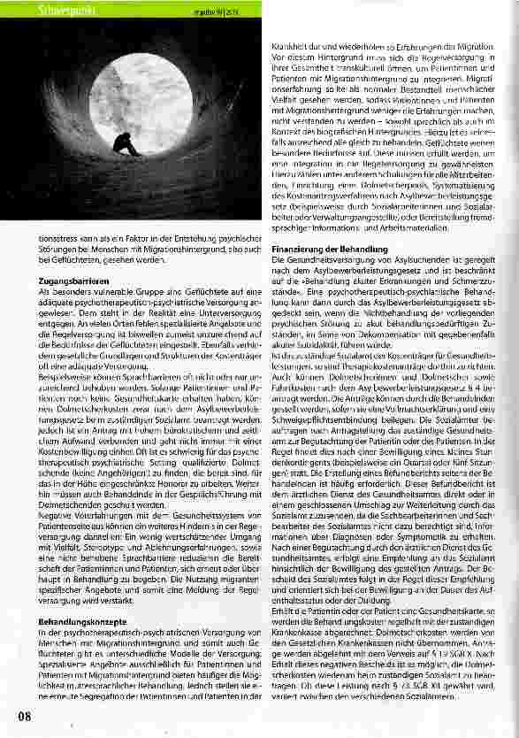 Vorschauseite 2: Psychiatrisch-psychotherapeutische Versorgung traumatisierter Geflüchteter