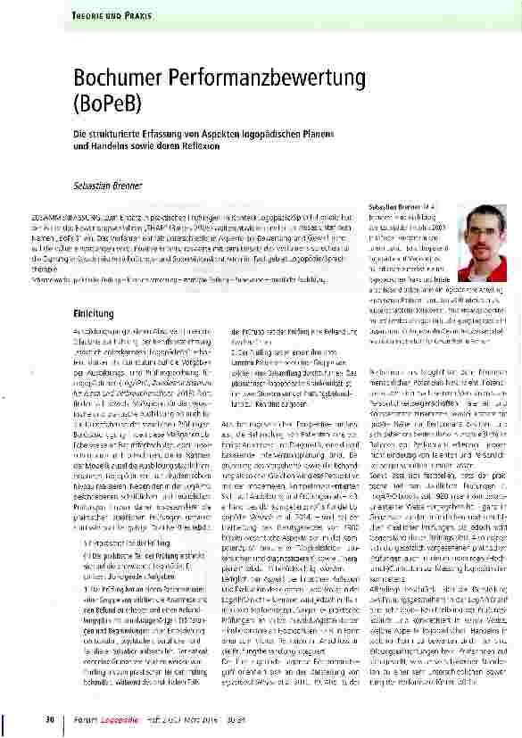 Vorschauseite 1: Bochumer Performanzbewertung (BoPeB)