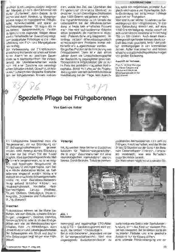 Vorschauseite 1: Spezielle Pflege bei Frühgeborenen