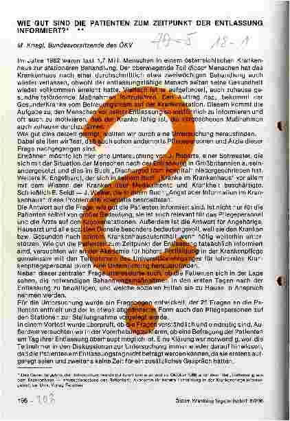 Vorschauseite 1: Wie gut sind die Patienten zum Zeitpunkt der Entlassung informiert?