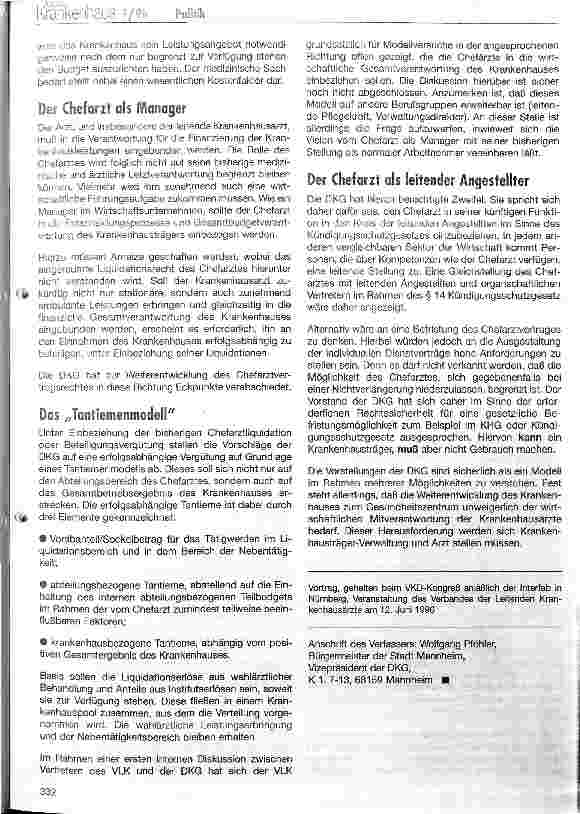 Vorschauseite 4: Die Stellung des Arztes im zukünftigen Gesundheitszentrum