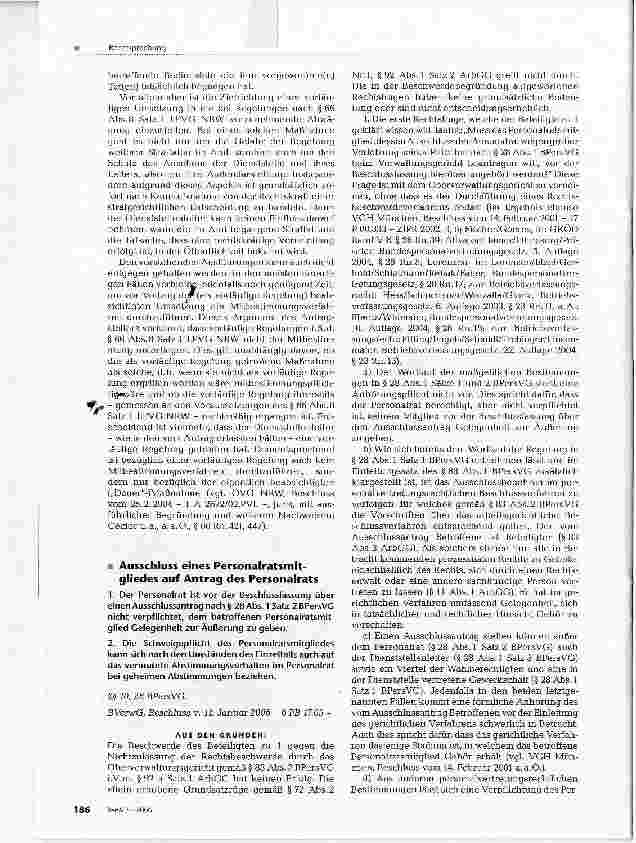 Vorschauseite 1: Ausschluss eines Personalratsmitgliedes auf Antrag des Personalrats