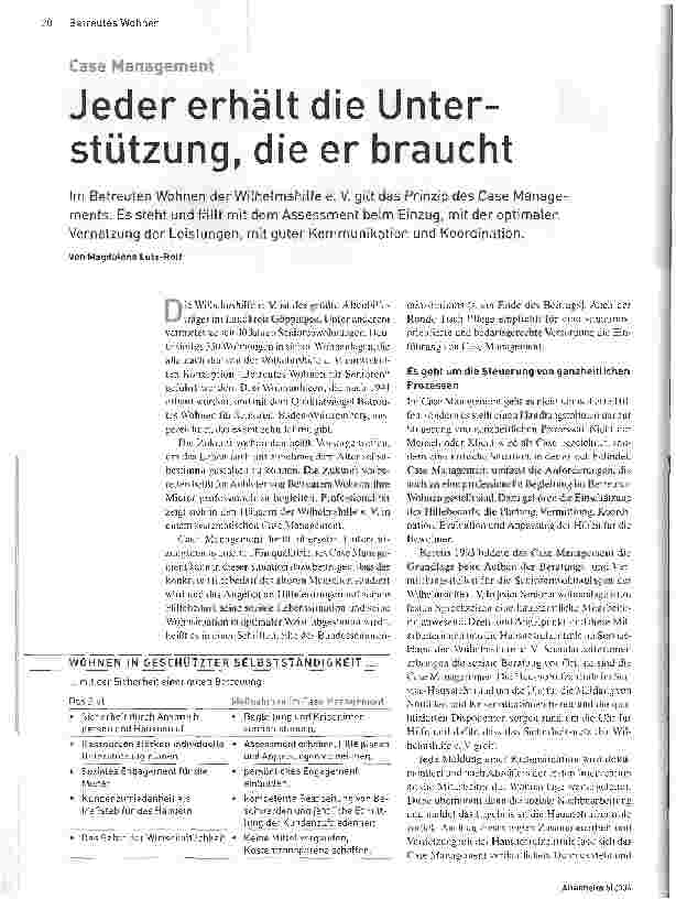 Vorschauseite 1: Jeder erhält die Unterstützung, die er braucht