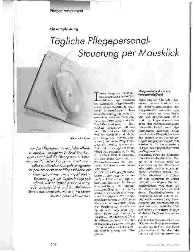 Vorschauseite 1: Tägliche Pflegepersonal-Steuerung per Mausklick