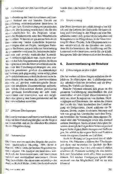 Vorschauseite 4: Pflegende einer traumatologischen Klinik erforschen die Bedürfnisse ihrer Patienten