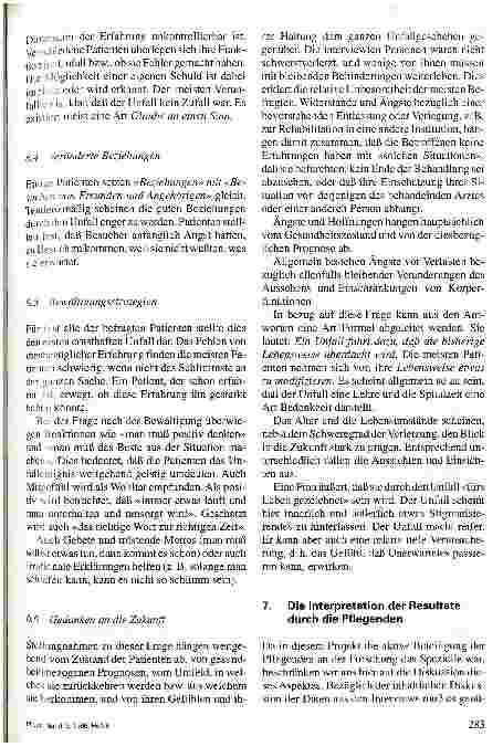 Vorschauseite 6: Pflegende einer traumatologischen Klinik erforschen die Bedürfnisse ihrer Patienten