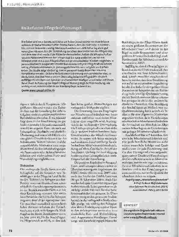Vorschauseite 6: Berufszufriedenheit in der Pflege