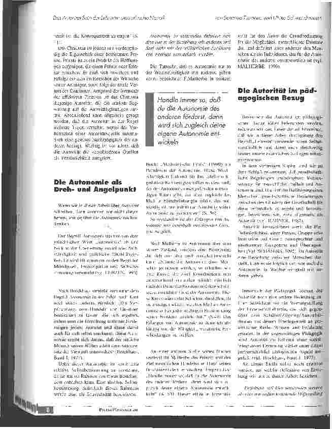 Vorschauseite 5: Das Autorität-Sein der Lehrerin: eine ethische Norm?