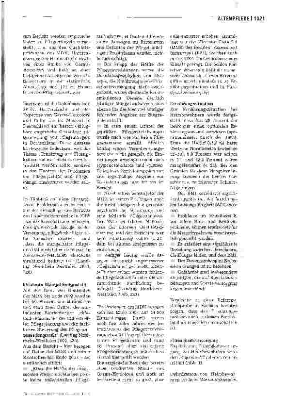 Vorschauseite 2: Stellungnahme - Ernährung alter Menschen in Pflegeheimen