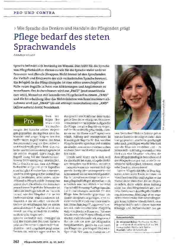 Vorschauseite 1: Pflege bedarf des steten Sprachwandels